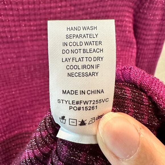 FATE | Purple Ombre Sweater Metallic Knit Waffle Texture Fitted NWT | Size XL - Picture 8 of 9